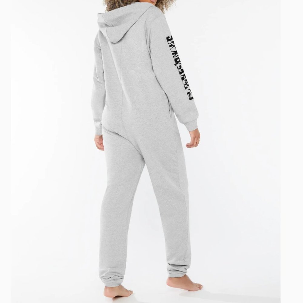 (flaw) Savage X Fenty Forever Savage Showgirl Hooded Onesie in Platinum Grey - Picture 2 of 14